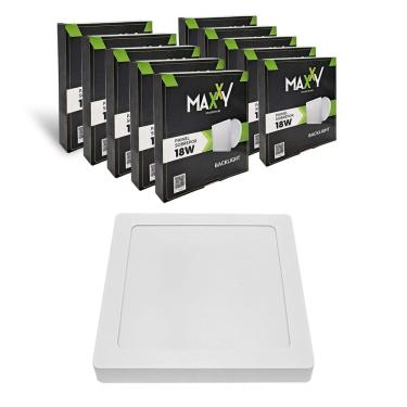 Imagem de 10x Painel Plafon Led Sobrepor Quadrado 18w Amarelada 3000k