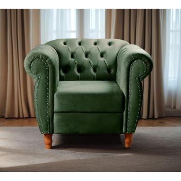 Imagem de Sofá Nobreza Poltrona Chesterfield Vintage Retrô Clássico - Bella Deco