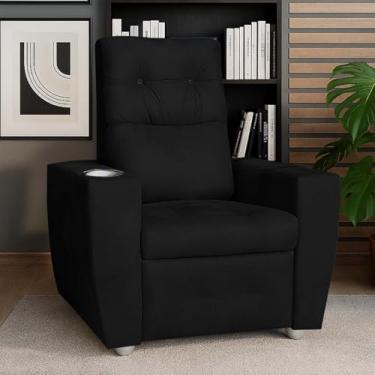 Imagem de Poltrona Idoso Reclinável 3 Posições Magazine Preto