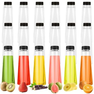 Imagem de Oungy 30 garrafas de plástico para sucos, garrafas reutilizáveis de 350 ml, com tampas, garrafa de água transparente, recipientes para bebidas a granel para sucos, smoothie, leite e bebidas caseiras