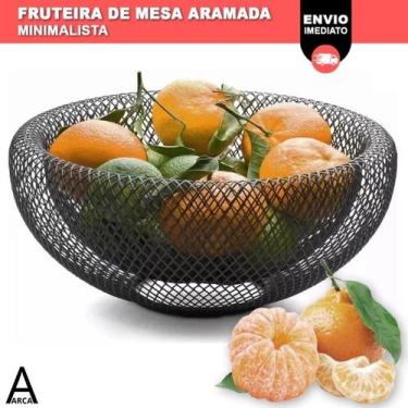 Imagem de Fruteira De Mesa Cesto De Frutas Aramado Cozinha Metal Luxo Organizado