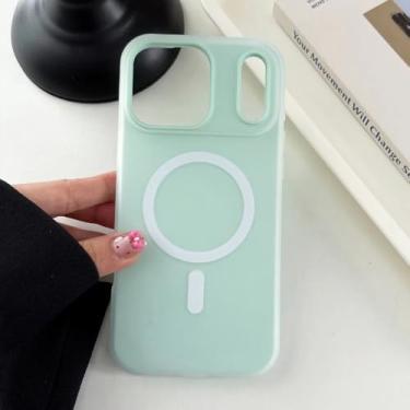 Imagem de Capa Candy Matte para iPhone 16, 15, 14, 13, 12 Pro Max 11, 16Plus, 16E SE4, magnética, transparente, 2 em 1, menos ciano, pa