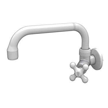 Imagem de Torneira para Cozinha de Parede Bica Móvel Horizontal Porto Belo Branca Com Bitola De 1/2" - 3/4" Durín
