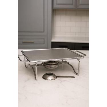 Imagem de Rechaud Retangular Chapa Alumínio 24 x 20cm - Ravinox