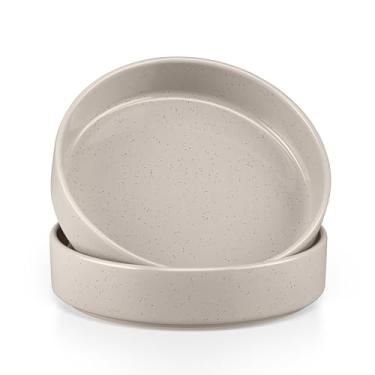 Imagem de Herogo Conjunto de 2 tigelas de massa, conjunto de tigelas de servir de 1000 ml, pratos profundos de grés para servir macarrão, salada, macarrão, cereal, microondas e lava-louças, marrom café