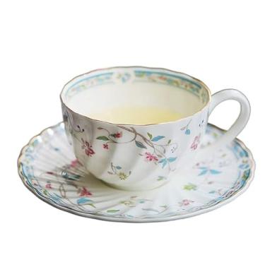 Imagem de GRFIT Conjunto de caneca de café e pires xícara de chá da tarde caneca de café caneca de café home office tazas cozinha utensílios de bebida caneca de café (cor: Estilo 1)