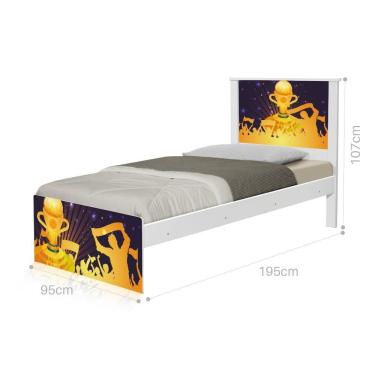 Imagem de Cama Solteiro Adesivada Futebol Troféu