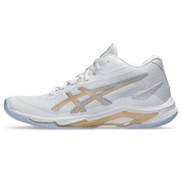 Imagem de ASICS Tênis de vôlei feminino Netburner Ballistic FF 4, Branco/champanhe, 40