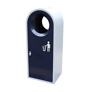 Imagem de CFGH6FDF Caixote do lixo externo moderno, lixeira comercial galvanizada, com bico redondo, lata de lixo de grande capacidade, 52L/13,7 galões externo