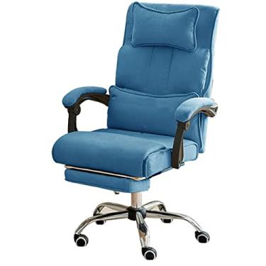 Imagem de Cadeira executiva giratória para escritório cadeira de computador de tecido flocado macio, cadeira de escritório com apoios de braços ligados, cadeira executiva ergonômica doméstica, suporte de carga