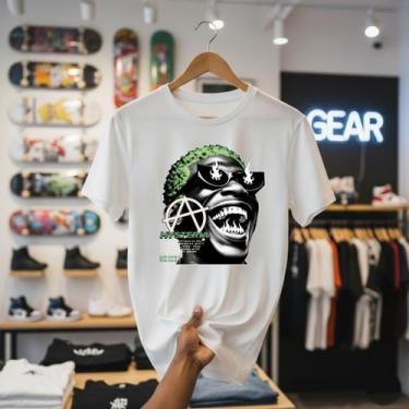 Imagem de Camiseta Masculina Streetwear Algodão Premium Camisa Básica Urbana Cai