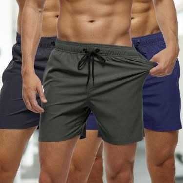 Imagem de Kit 3 Shorts Bermudas Academia Treino Corrido Masculina TACTEL ELASTAN