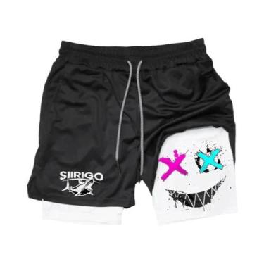 Imagem de Shorts Esportivos Masculinos De Secagem Rápida E Respiráveis Com Dupla