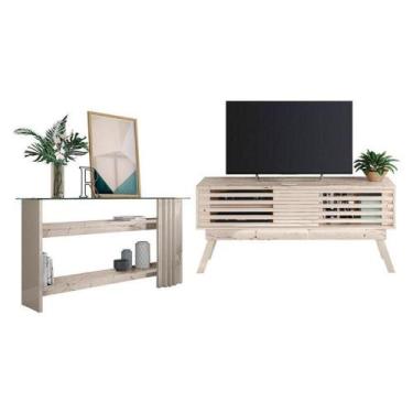 Imagem de Rack Bancada Com Aparador Frizz 1.5 Calacata Off White - Madetec - MAD