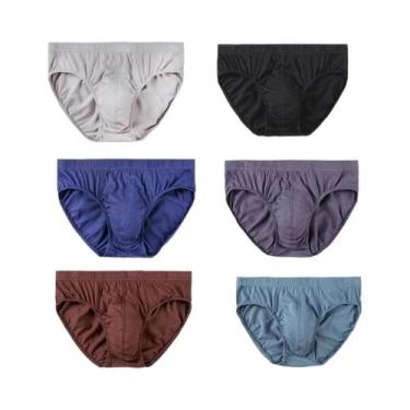 Imagem de Cuecas Masculinas plus Size 100% Algodão Respirável, 6 Peças, Roupa Ín