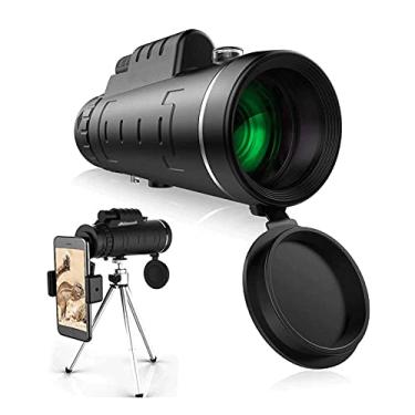 Imagem de Telescópios monoculares 40x60, compacto antiembaçante BAK-4 Prisma Adultos Monocular com tripé, para concerto de observação de pássaros ao ar livre e paisagem de viagens esportivas