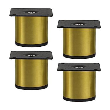 Imagem de ＫＬＫＣＭＳ 4x Móveis Protetores de Chão Ferragens de Móveis de aço Inoxidável de Sofá Modernas Pé de Móveis para Mesa Cômoda Casa de, Áureo 5x5cm