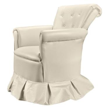 Imagem de Poltrona amamentação com puff fixa Carinho tecido sintético bege - Vam