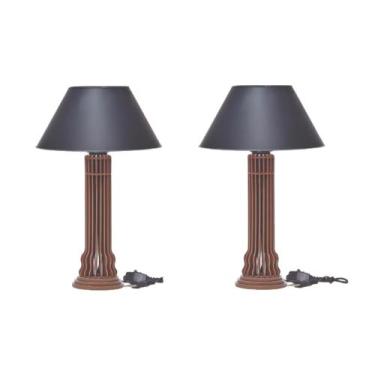 Imagem de Kit 2 Abajures Luminária Mesa Torre Quarto Sala mesa de cabeceira - ME