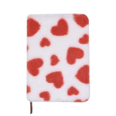 Imagem de Caderno estrelado de pelúcia diário felpudo para meninas adolescentes bloco de escrita A5 forrado com 160 páginas