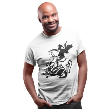 Imagem de Camiseta São Jorge Guerreiro Protetor Masculina - Blackchic, Branco, G