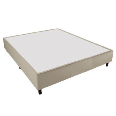 Imagem de Cama Box Base Casal Queen 1,58m Suede Marsala, Bege