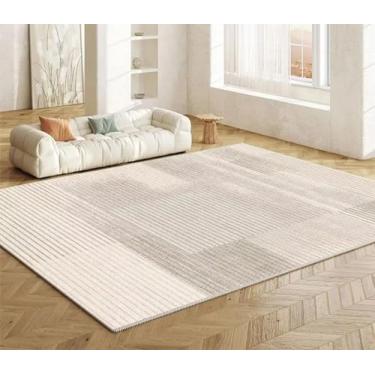 Imagem de Tapete nórdico simples para sala de estar, sofá, área de decoração de quarto, tapete de chão para casa, mesa de centro, sala de estar, tapete grande (200 x 300 cm, 78,7 x 118 pol./Pêlo de laço - 4)