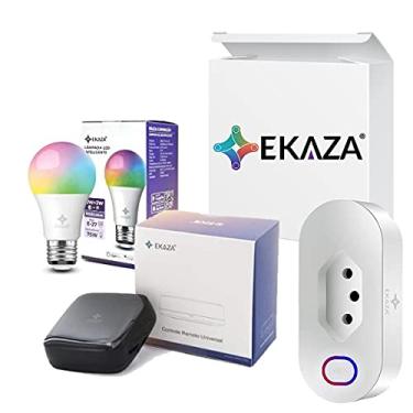 Imagem de Kit Casa Conectada Ekaza Casa Inteligente (1 Smart Controle Universal, 1 Smart Plug Wi-fi, 1 Smart Lâmpada Wi-fi) Bivolt - Compatível com Alexa