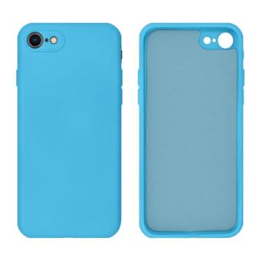 Imagem de Capinha Compativel com iPhone 7, 8, SE 2ª e 3ª Geração Silicone Aveludado com Proteção de Câmera