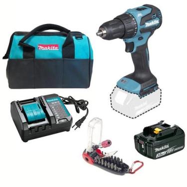 Imagem de Parafusadeira e Furadeira de Impacto Makita 18V com 1 Bateria 3.0Ah, B