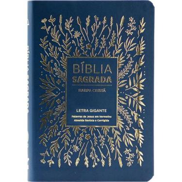 Imagem de Bíblia Sagrada - ARC - Letra Gigante com Harpa Cristã - Azul - SBB