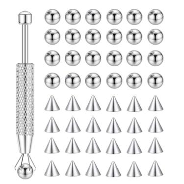 Imagem de LORACOXS 48 peças de bolas e pontas de substituição de 3 mm, bolas e pontas de aço cirúrgico, língua de barra, mamilo, umbigo, sobrancelha, torre, peças de piercing, Aço inoxidável, Sem Pedra Preciosa