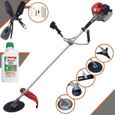 Imagem de Roçadeira Cg520p-tb 52cc + Óleo Stihl + 4 Lâminas De Corte