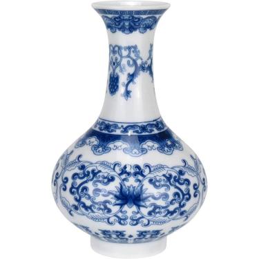 Imagem de Vaso Decorativo Enfeite Redondo Home&co Cerâmica 13x9cm Azul