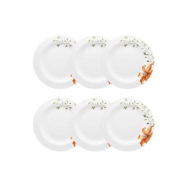 Imagem de Jogo de pratos sobremesa em porcelana Strauss Fiori 6 peças
