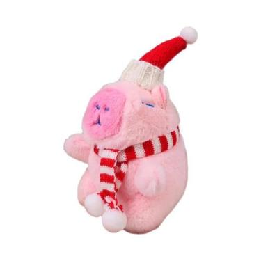 Imagem de Chaveiro De Pelúcia Fofo De Capivara De Natal, Pingente Para Bolsa, En