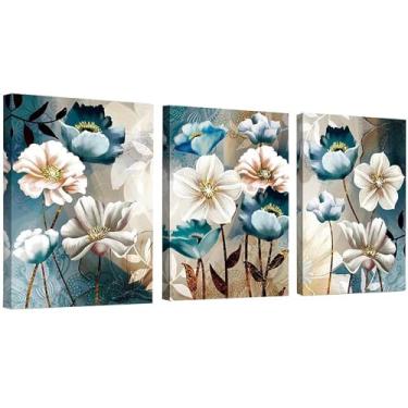 Imagem de 3 peças de pintura de arte de diamante, kits de pintura de diamante redondo de lótus DIY para adultos iniciantes, strass de cristal para decoração de parede de casa, presente, 30 x 40 cm
