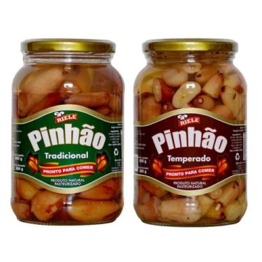 Imagem de Pinhao em conserva cozido tradicional e temperado 600g riele - kit 2 u