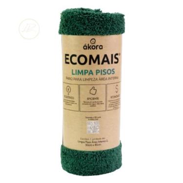 Imagem de Pano Chão Grande Microfibra Limpa Pisos Ecomais Ákora - 50x80cm, Verde