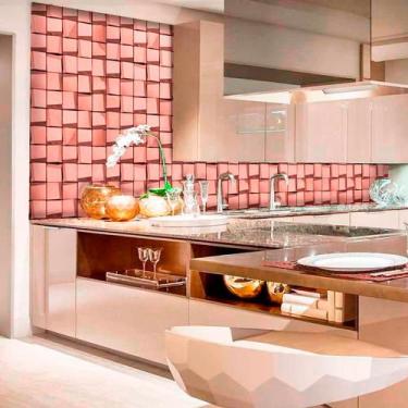 Imagem de Papel de Parede Lavavel para Cozinha Revestimento Brilho Pastilha Metá
