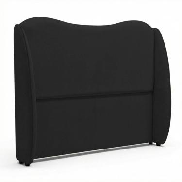 Imagem de Cabeceira Orgânica Para Cama Box Queen Size Luma 160cm Bouclê Preto - Abmaza