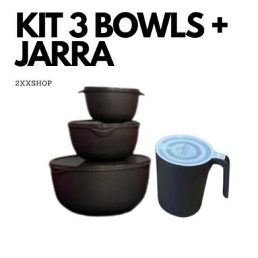 Imagem de Kit 3 Bowls + 1 Jarra de 1.8L Potes Hermeticos BPA Free Potes Grande P