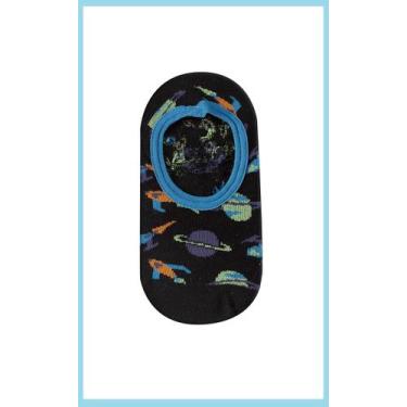Imagem de Meia Sapatilha Infantil Antiderrapante - Planeta - Duck, Preto, P - 22