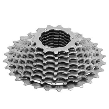 Imagem de Roda dentada de cassete de bicicleta, transmissão exata de bicicleta 28T roda livre 10 velocidades de aço cromado