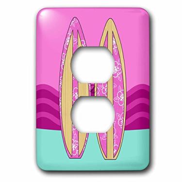 Imagem de 3dRose lsp_77550_6 Pink And Aqua Surfboard Design 2 Plug Outlet Cover