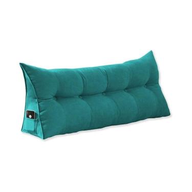 Imagem de Cabeceira Almofada de Apoio Para Encosto Mel Queen 160 cm Suede Azul Turquesa - LM DECOR