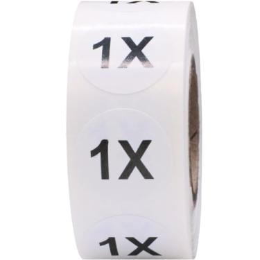 Imagem de Adesivos de tamanho de roupas em círculo branco, 3/4 pol. redondo, 500 etiquetas em um rolo, 1x, 3/4" Circle