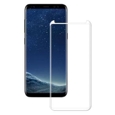 Imagem de INSOLKIDON 2 pacotes compatíveis com Samsung Galaxy S8 película de vidro temperado cobertura completa ultra transparente 3D protetor de tela premium vidro protetor de tela (meia cobertura, branco)
