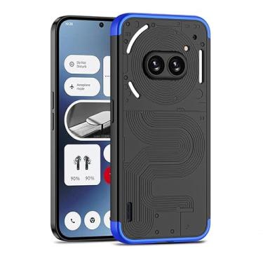 Imagem de LEMAXELERS Capa para telefone Nothing (2a), design ultrafino rígido PC capa premium fina capa protetora de corpo inteiro à prova de choque para telefone Nothing Phone 2A. 3 em 1 preto azul AR