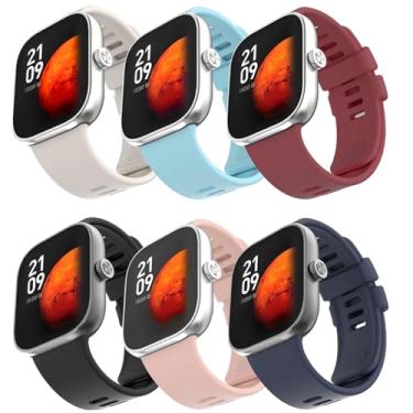 Imagem de Z.DuDuZAZA Pulseiras de substituição compatíveis com Redmi Watch 4 para mulheres e homens, pacote com 6 pulseiras de substituição de silicone macio compatíveis com Xiaomi Smart Band 8 Pro (pacote A)